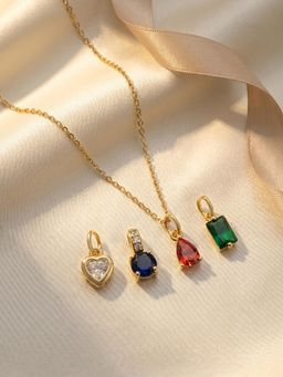Carlton London - Multi Pendant Solitaire Necklace With Pendant