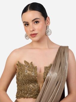 Zaveri Pearls - Antique Gold Tone Stones Diamonds Statement Dangle Earrings