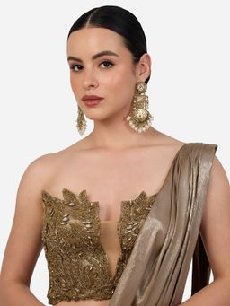 Zaveri Pearls - Antique Gold Plating Pearls Drop Statement Dangle Earrings