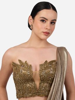 Zaveri Pearls - Champagne Colour Stones And Austrian Diamonds Drop Earrings