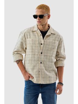 Snitch - Cream Checks Relaxed Fit Overshirt