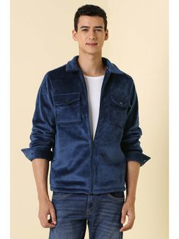 Allen Solly - Men Navy Blue Solid Jacket