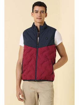 Allen Solly - Men Maroon Colorblock Jacket