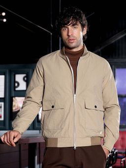 Campus Sutra - Men Beige Checks Jacket