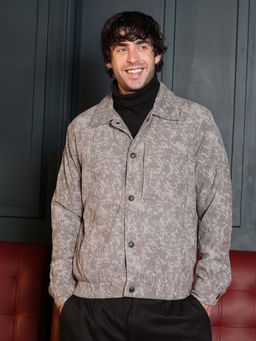 Campus Sutra - Men Grey Tie & Dye Jacket