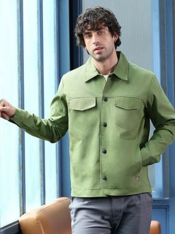 Campus Sutra - Men Green Solid Jacket