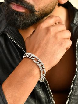 Voylla - Eclipse Majestic Sparkle American Diamond Men's Bracelet