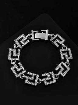 Voylla - Eclipse Titan's Elegance American Diamond Men's Bracelet (Adjustable)