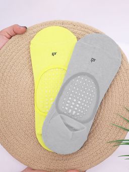 Footprints - Unisex Multi-Colour Anti-Bacterial & Anti-Skid Temple Socks (Pack of 2)