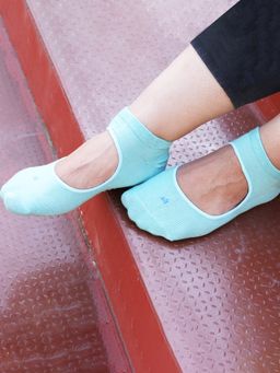 Footprints - Turquoise Unisex Anti-Bacterial & Anti-Skid Temple Socks