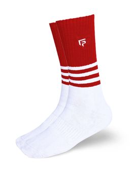 Footprints - Red Bamboo Compression Unisex Running & Cycling Sports Socks