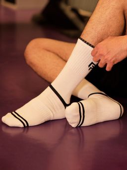 Footprints - Black Bamboo Compression Unisex Sports Socks
