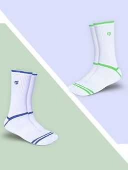 Footprints - Multi-Color Bamboo Compression Unisex Sports Socks (Pack of 2)