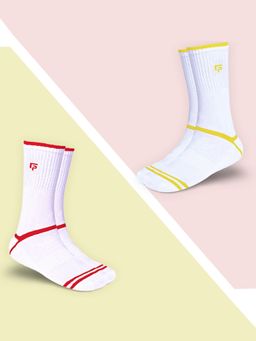 Footprints - Multi-Color Bamboo Compression Unisex Sports Socks (Pack of 2)