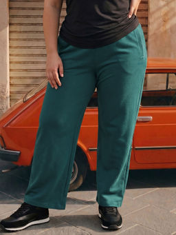 Bewakoof - Women's Dark Sea Green Regular Fit Plus Size Trackpant
