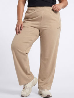 Bewakoof - Women's Ginger Root Brown Regular Fit Plus Size Beige Trackpant