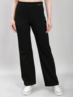 Monte Carlo - Women Regular Fit Solid Black Trackpant