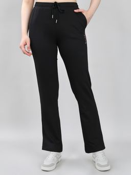 Monte Carlo - Women's Regular Fit Plain Black Trackpant