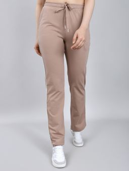 Monte Carlo - Women's Regular Fit Plain Beige Trackpant