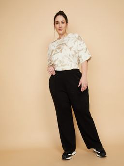 max - Women Solid Regular Fit Black Trackpant
