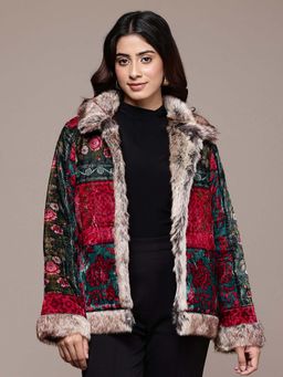 Ritu Kumar - Womens Viscose Printed Pink Shrug