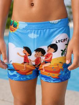 LYCOT - Boys Blue Printed Swim Shorts