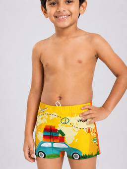 LYCOT - Boys Yellow Printed Swim Shorts