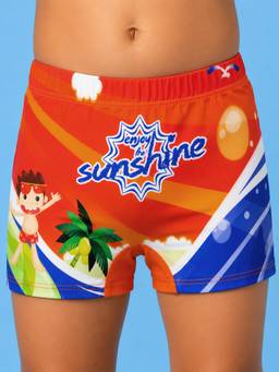 LYCOT - Boys Orange Printed Swim Shorts
