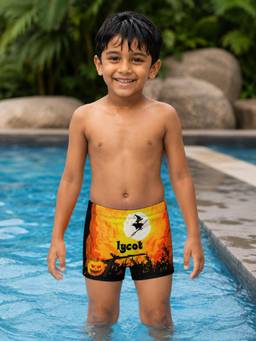 LYCOT - Boys Yellow Printed Swim Shorts