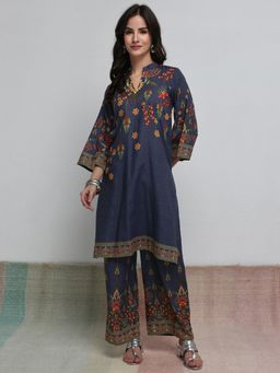 Libas - Blue Floral Printed Co-Ord Set