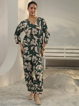 Libas - Green Floral Printed Co-Ord Set