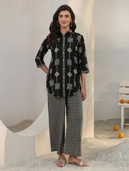 Libas - Black Geometric Printed Co-Ord Set