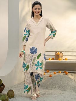 Libas - Off White Floral Printed Co-Ord Set
