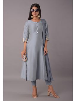 UTSAV FASHION - Regular Cotton Grey Kurta With Pant & Dupatta