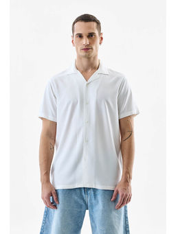 Snitch - White Solid Boxy Fit Shirt