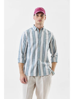Snitch - Blue Stripes Slim Fit Shirt