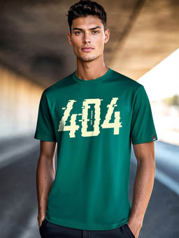 Bewakoof - Men's Green 404 Not Found Typography T-shirt