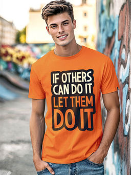 Bewakoof - Men's Caramel Orange If Others Typography T-shirt