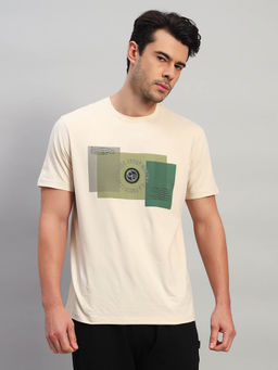 Cantabil - Ivory Printed Regular Fit T-Shirt