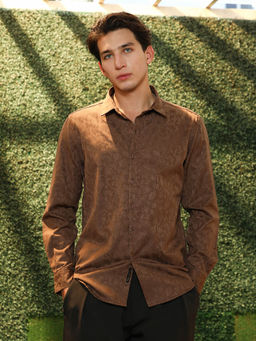 Campus Sutra - Brown Printed Regular Fit Shirt