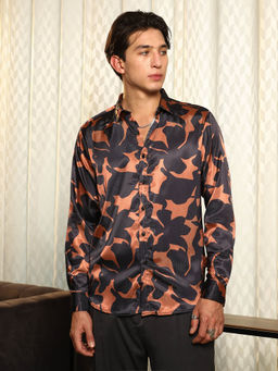Campus Sutra - Black Floral Regular Fit Shirt