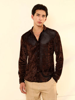 Campus Sutra - Brown Solid Regular Fit Shirt