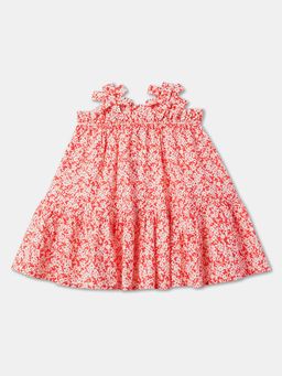 R&B - Orange Sleeveless Printed Dress