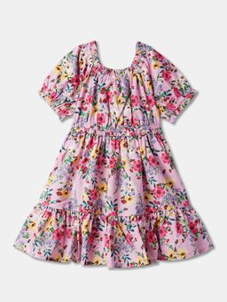 R&B - Pink Half Sleeves Printed Dress