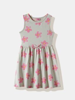 R&B - Green Sleeveless Printed Dress