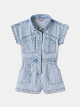 R&B - Blue Half Sleeves Jumpsuit