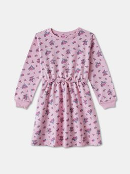 R&B - Pink Full Sleeves Printed Dress