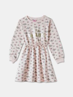 R&B - Pink Full Sleeves Printed Dress