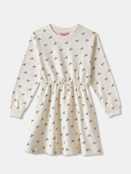 R&B - Beige Full Sleeves Printed Dress