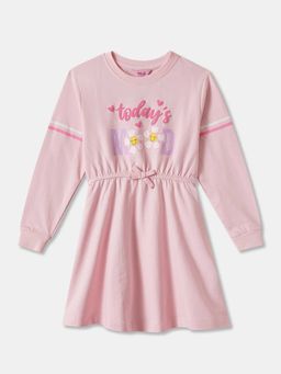 R&B - Pink Full Sleeves Printed Dress